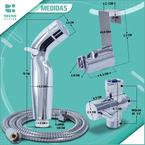  JQHNB Higiene Ducha Bidet Douchette WC Bidé Llaves portátiles  Ducha WC Higiene Mano Bidé Bidé Viaje Bidé Ducha de Mano (Color: A3) :  Salud y Hogar