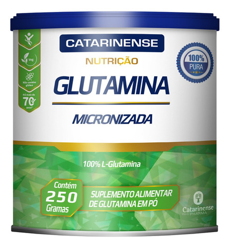 Glutamina Micronizada 250g 100% Pura - Catarinense Pharma Sabor Sem Sabor