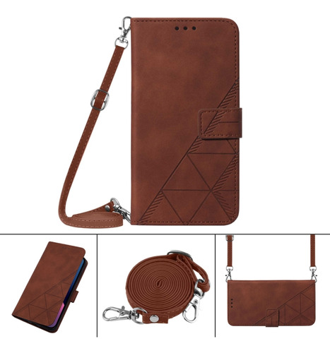 Funda De Piel Bandolera Marrón Para Oppo A9 2020/a5 2020