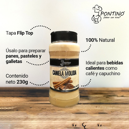 Pontino Canela Molida 230 Gramos 2 Piezas