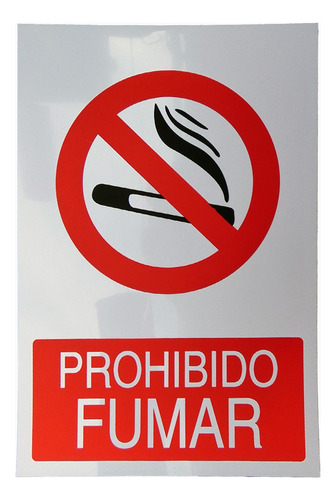 Señal Prohibido Fumar - Con Adhesivo - Letrero De Aviso