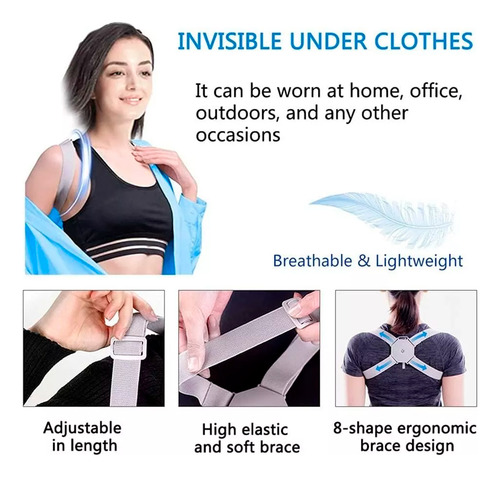 Corrector De Postura Con Sensor Inteligente, Hombre Y Mujer