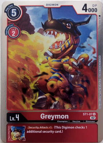 Digimon Tcg Greymon St1-07 U Foil