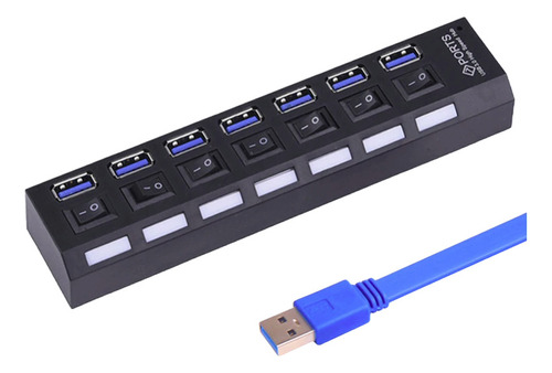 Hub Usb 3.0 7 Portas Led Indicador E Switch 5gbps