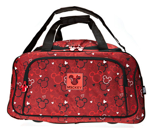 Bolsa De Viagem Feminina Sa17102my Mickey Vermelha Luxcel Cor Vermelho/Preto Liso