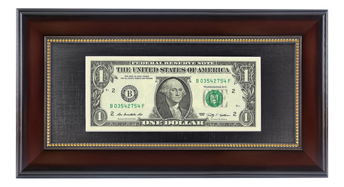 Gmframes Marco De Billete De Dólar De Caoba Con Tapete Negro