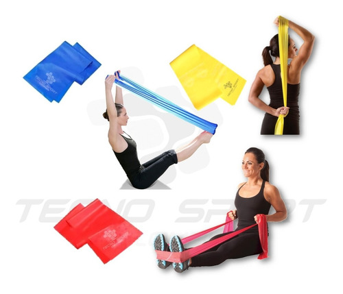 Kit Banda Elastica Theraband Sportfitness 6mts Tricolor