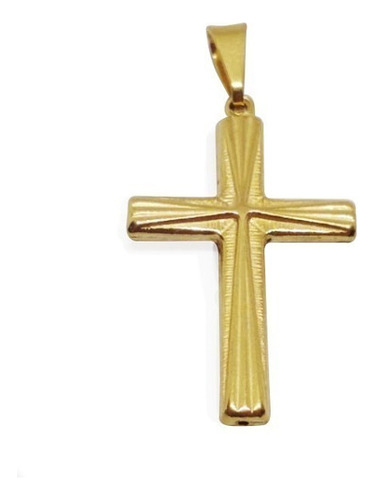 Cruz Dije Laminada En Oro Amarillo 18k Religioso Romminox 