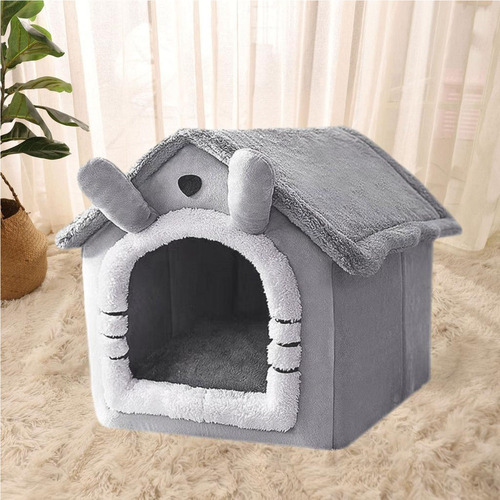 Casa De Perro Plegable Invierno Cálido Perro Villa Dormir S