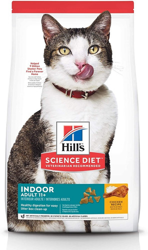 Hill's Alimento Gato Adulto 11+ Indoor, Seco 1.6 Kg