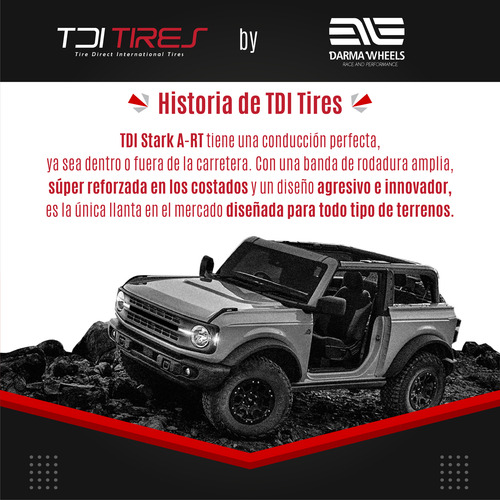Kit De 4 Llantas 33x12.50r22lt 114t Tdi Tires Stark A-r/t