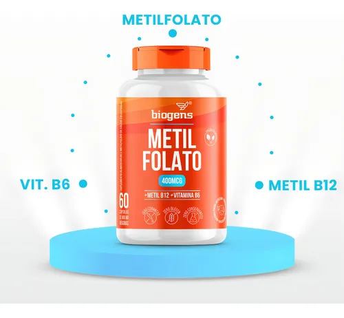 Metilfolato, 60 cps L, folato de metilo, ácido fólico activo, biógenos, sabor neutro