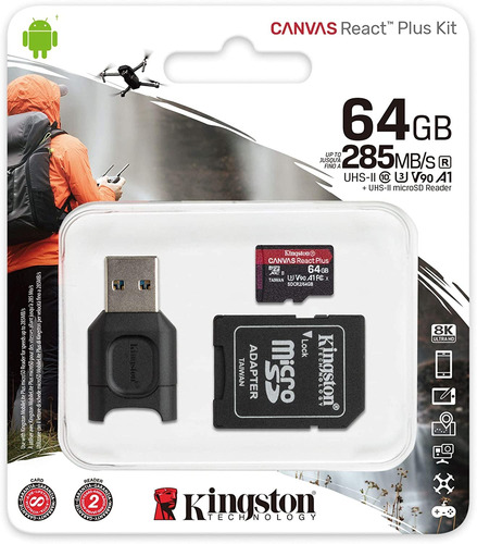 Kingston Canvas React Plus 8k Uhs-ii Microsdxc Mlpmr2/64gb