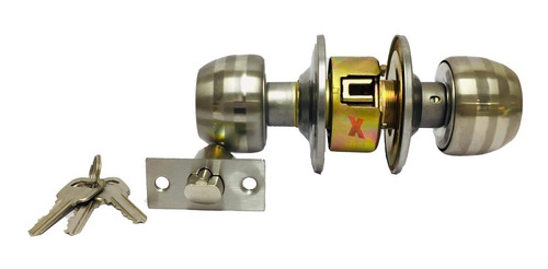 Imagen 4 de 7 de Cerradura Pomo Interior Cromada C/llave Tranca Puerta