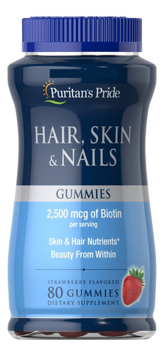 Hair Skin Nails Biotina 2500mcg 80 Gomitas / Yoursups