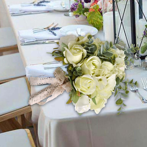 Cv Ramo De Dama De Honor Centro De Mesa Hecho A Mano Flores