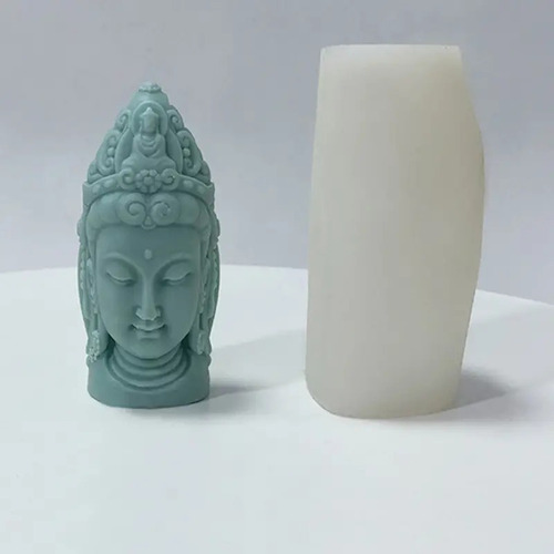 Molde Silicona Buda Guanyin 4,9cm X 9,2cm Para Hacer Velas