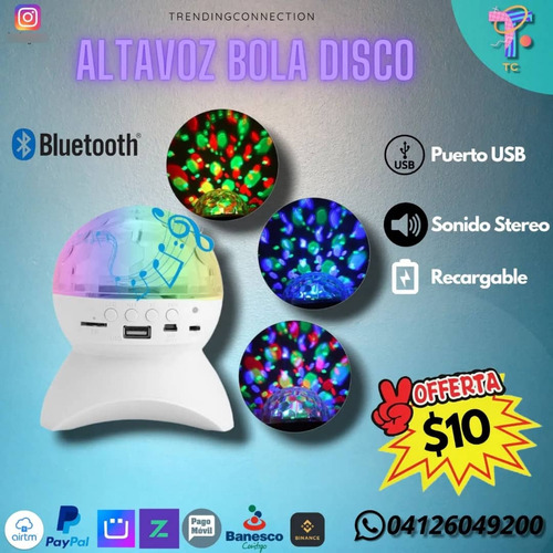 Lamparas Corneta Luces Disco Puerto Usb Conexión Bluetooth 