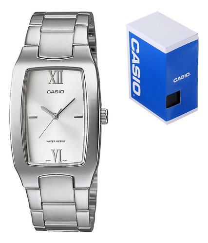 Reloj Casio Caballero Mtp 1165a 7c2 Acero Inoxidable Correa Plateado Bisel Plateado Fondo Plateado