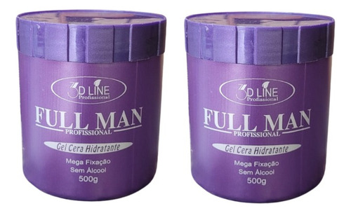 Kit 2 Gel Cera Hidratante 3d Line 500gr Full Man