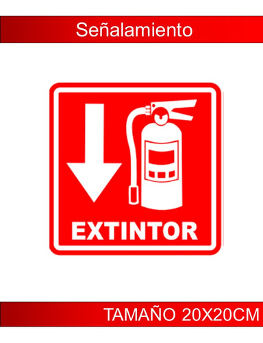 Señalamiento Extintor 20x20cm Rojo