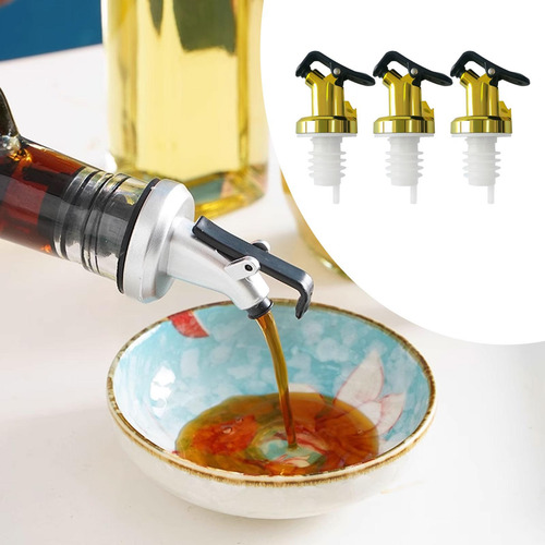 3 Piezas De Licor Vías Vertidos De Vinos Liquor Botella Oro