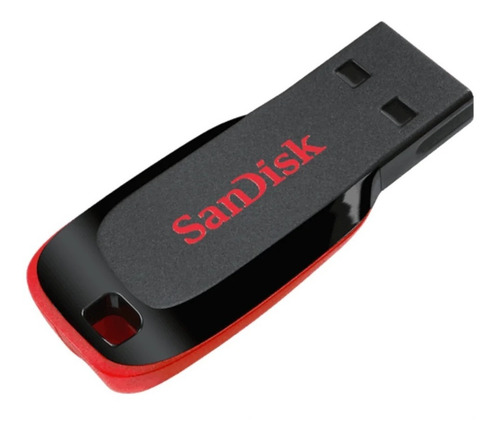 Imagen 2 de 3 de Pendrive Sandisk Cruzer Blade 64gb 2.0 Negro Y Rojo