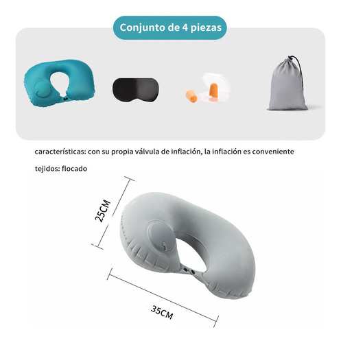 Almohada De Camping Viaje Inflables Comprimible Portátil