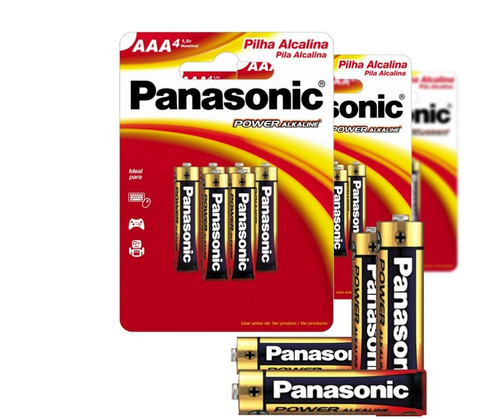 Pilha Alcalina Palito Aaa Panasonic 10 Cartelas Com 6 Pilhas