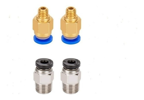 Imagem 1 de 1 de Kit 4 Conectores Pneumáticos Pc4-m6 E Pc4-m10 Impressora 3d