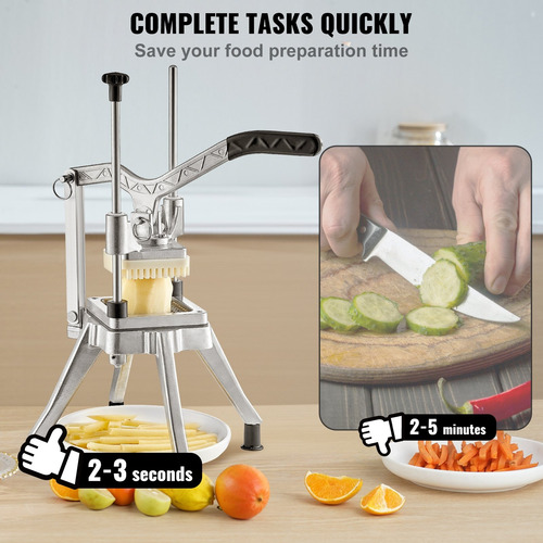 Cortadora Picadora Comercial Verduras Acero Inoxidable Vevor Plateado
