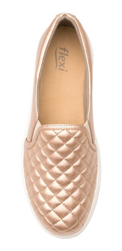 Tenis Moderno Para Dama Urbano Flexi 107705 Oro Originales