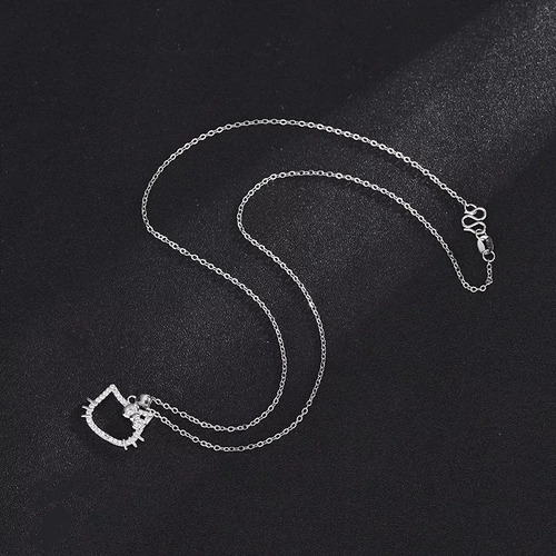 V Collar Hello Kitty De Plata Con Caja Para Regalar
