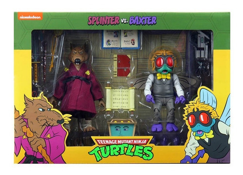 Splinter Y Baxter Stockman Set X2 Tmnt Tortugas Ninja Neca