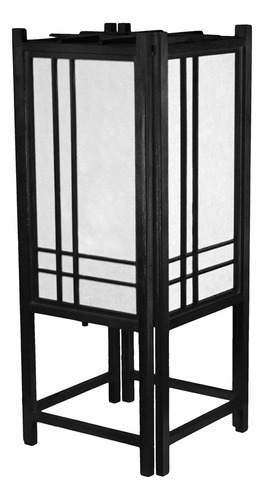 Oriental Furniture 18 Lámpara Shoji De Doble Cruz - Negro