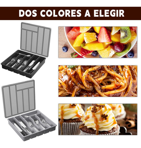 Organizador De Cubiertos Con Tapacubertero Con Tapa De 6