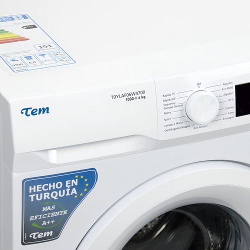 Lavarropas automático Tem hasta 6kg 220V color blanco