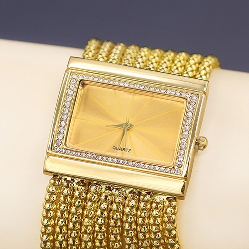 Relógio Feminino , Bracelete , Cristal Analógico.dourado