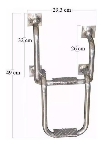 Imagem 4 de 5 de Escada De Aluminio P Barcos E Lanchas Tubo Grosso