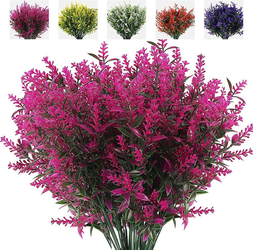 8 Flores Artificiales P/decorar Resistentes Uv-fucsia