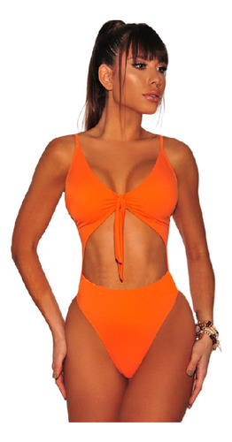 Traje De Baño Bikini De Una Pieza En Color Liso N328