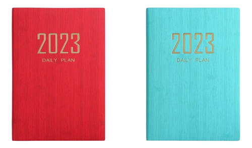 2x Cuaderno Portátil Diario Mensual Anual Agenda Metas