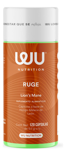 Suplemento Ruge Hongo Melena De Leon Wu Nutrition 120 Capsulas Mejora Memoria Regula Niveles Azucar Salud Digestiva