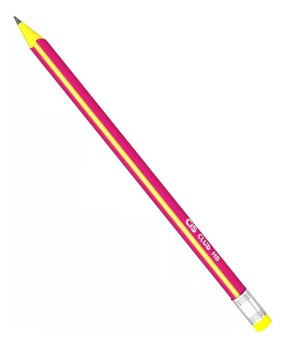 Lapis Grafite Club Sort Cis Rosa Com Amarelo