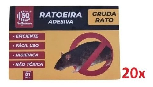 SQ ratoeira cola adesiva pega rato com 20 peças