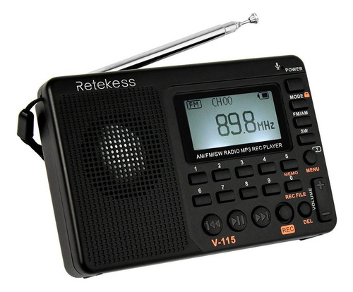 Receptor De Radio (fm/am/sw) Retekess V-115 - Multibanda