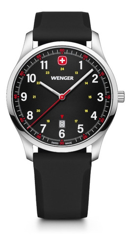 Wenger Reloj City Sport, Negro, 42 Mm Color de la correa Negro Color del bisel Plateado Color del fondo Negro