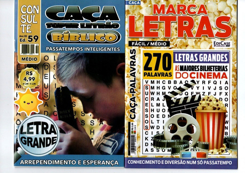 Kit 45 Caça Palavras Letrão Só Letra Grande Sem Repetições
