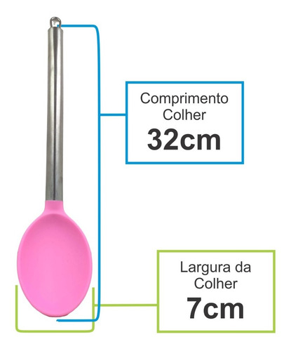 Imagem 5 de 7 de Kit Cozinha Talheres Silicone Utensílos Cabo Aço Inox 4 Und