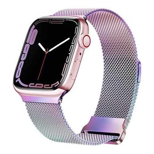 Correa Metálica Morado Arcoíris Para Apple Watch De 41 Mm